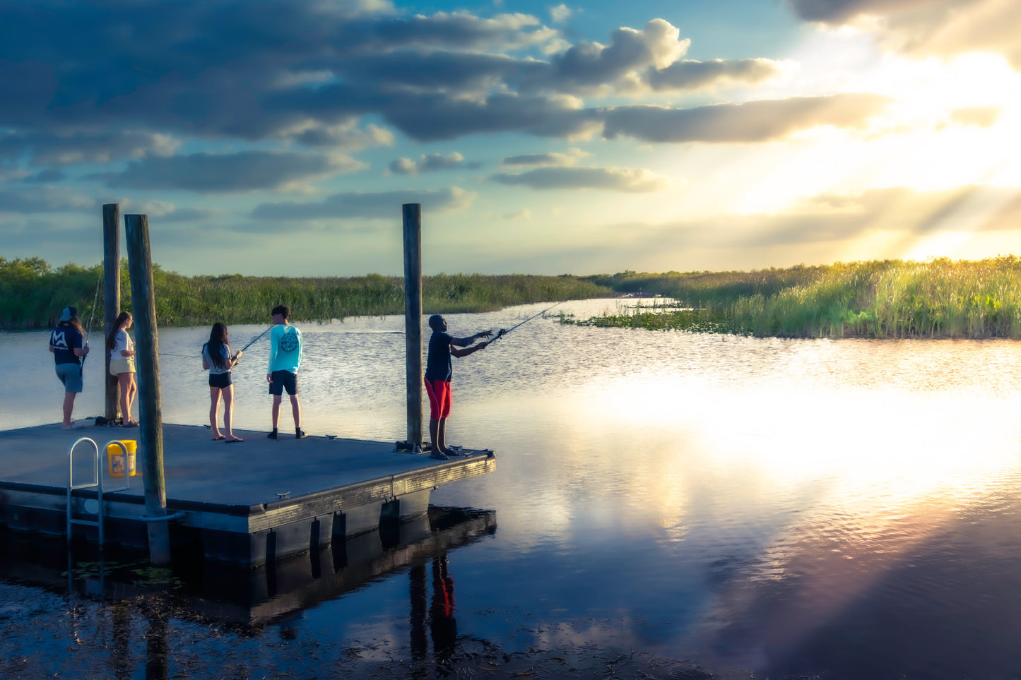 Loxahatchee - Chronology of a Sunset 7:14pm: Fishing for Sunset