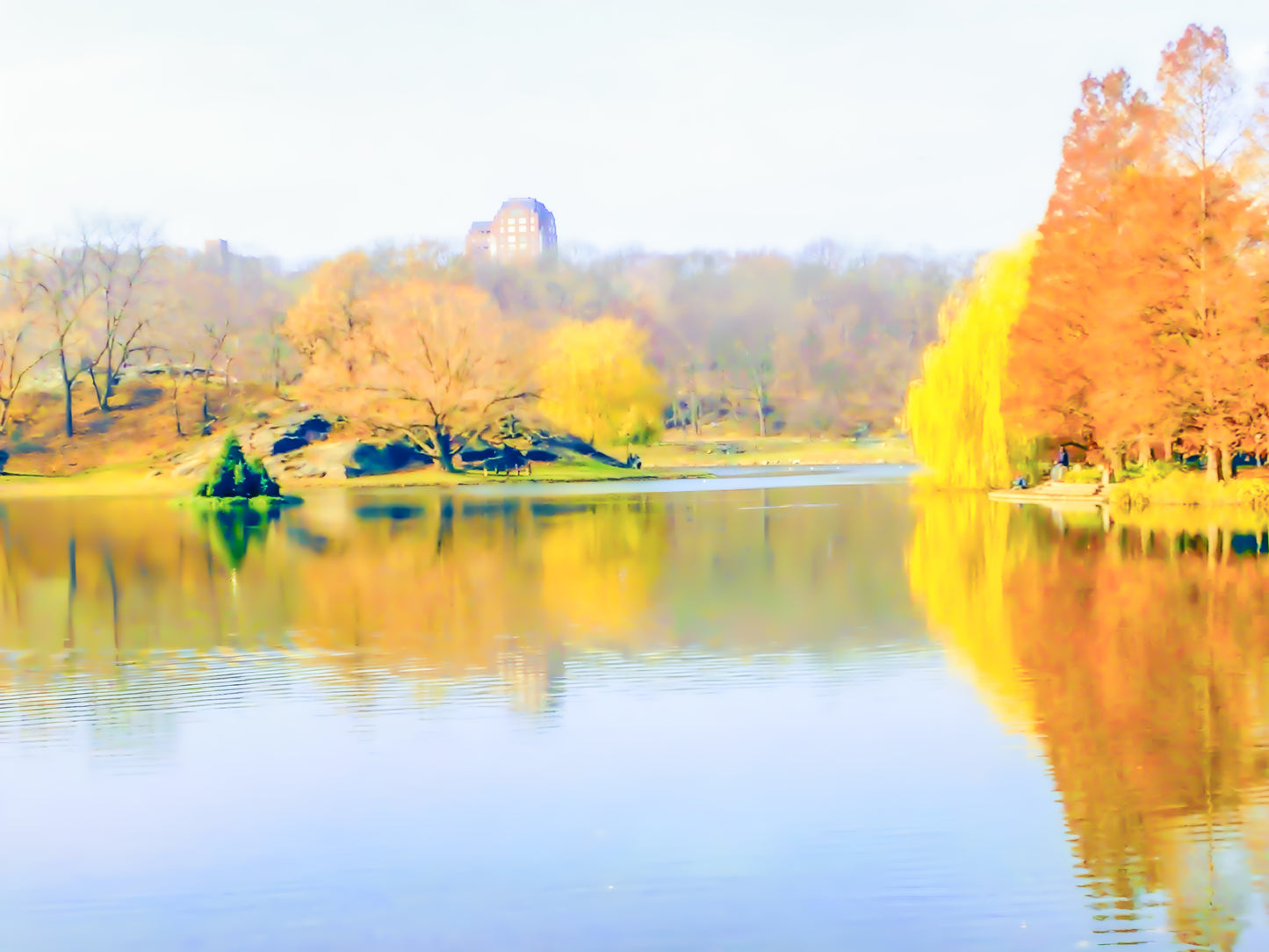 Watercolor - Autumn in Central Park